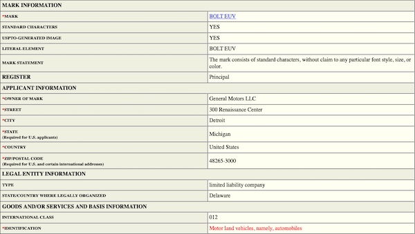 Possible Chevrolet Electric Crossover Name