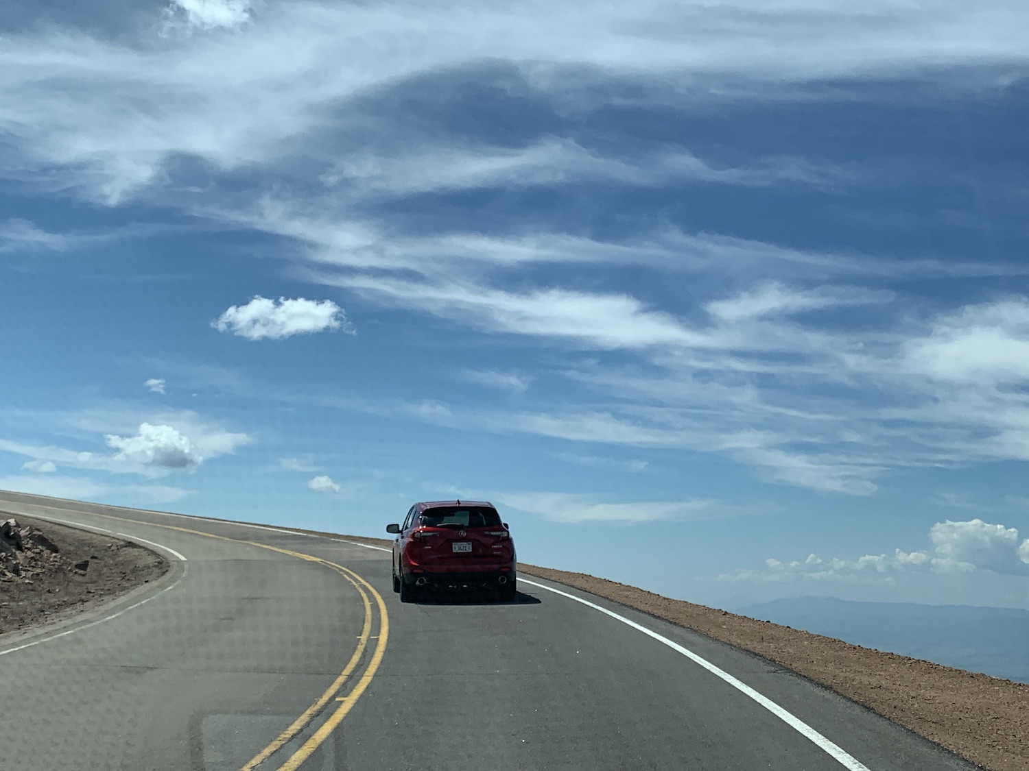 A photo taken from our very own drive to the summit shows the track's unforgiving nature.