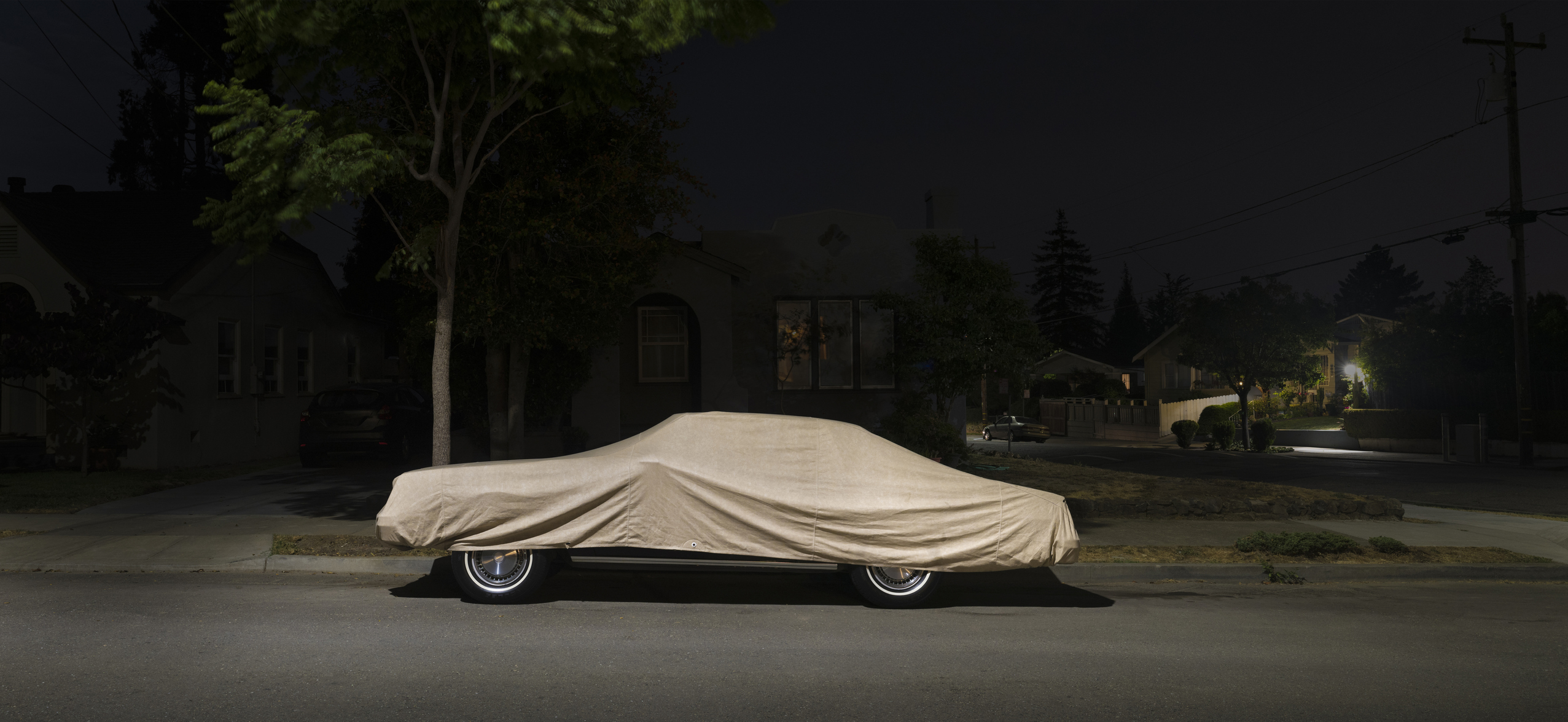 A covered car.