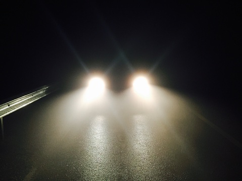 Some headlights at night