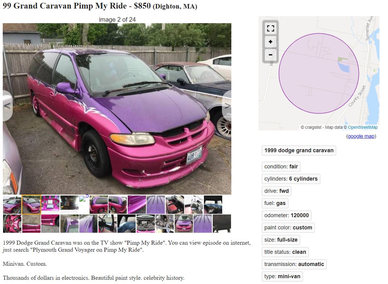 Craigslist Find: Pimp My Ride Alum 1999 Dodge Grand Caravan Listed for $850