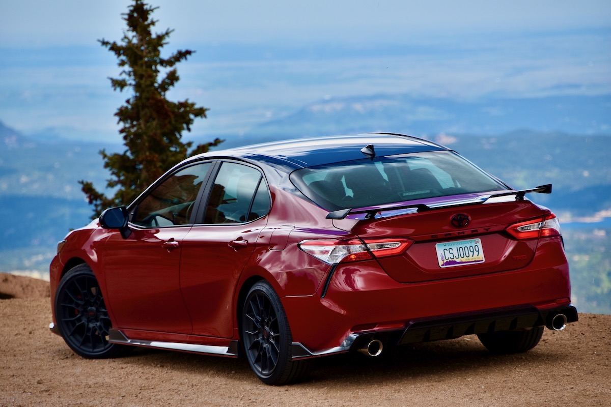 2020 Toyota Camry TRD rear three-quarter