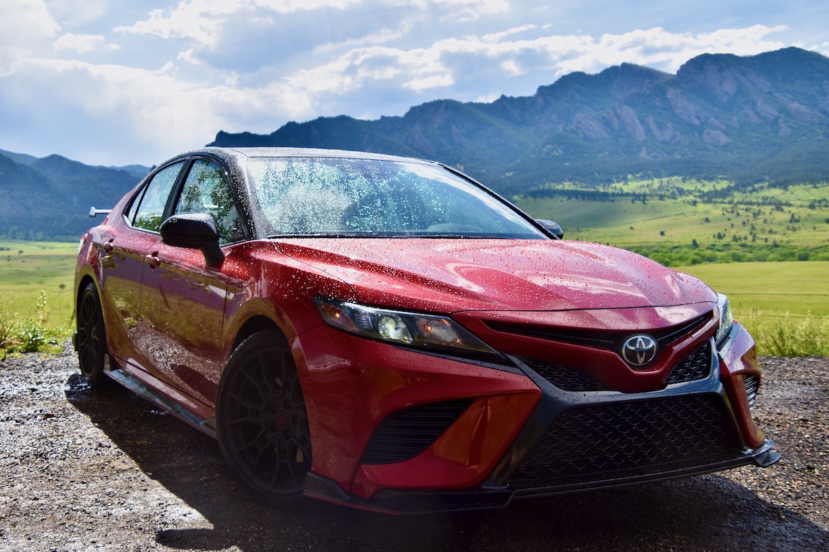 2020 Toyota Camry TRD front three-quarter