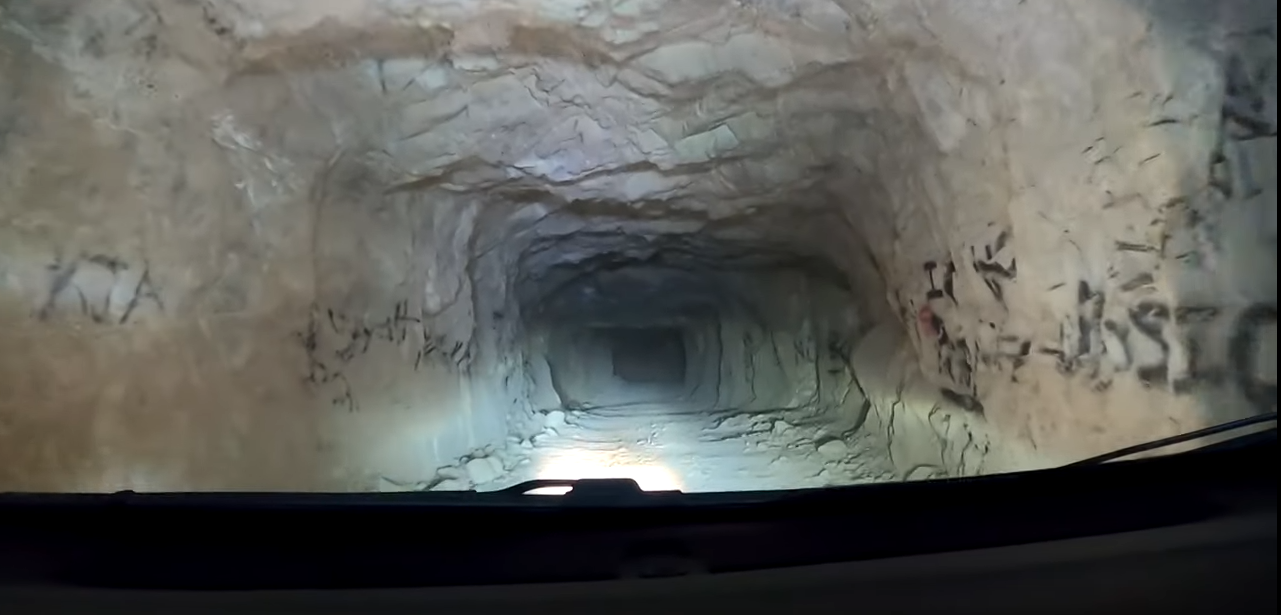 Honda Fit inside Mine Shaft 