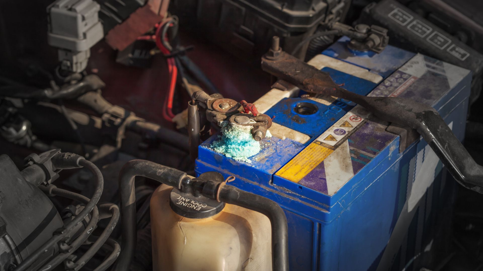 Corroded battery terminals.