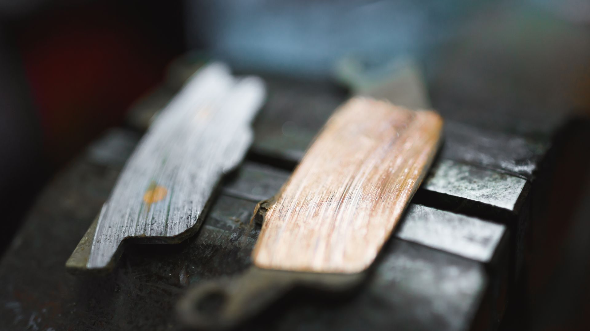 Worn brake pads.