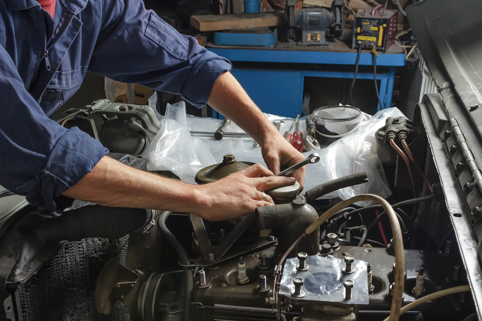 Mechanic working in a garage