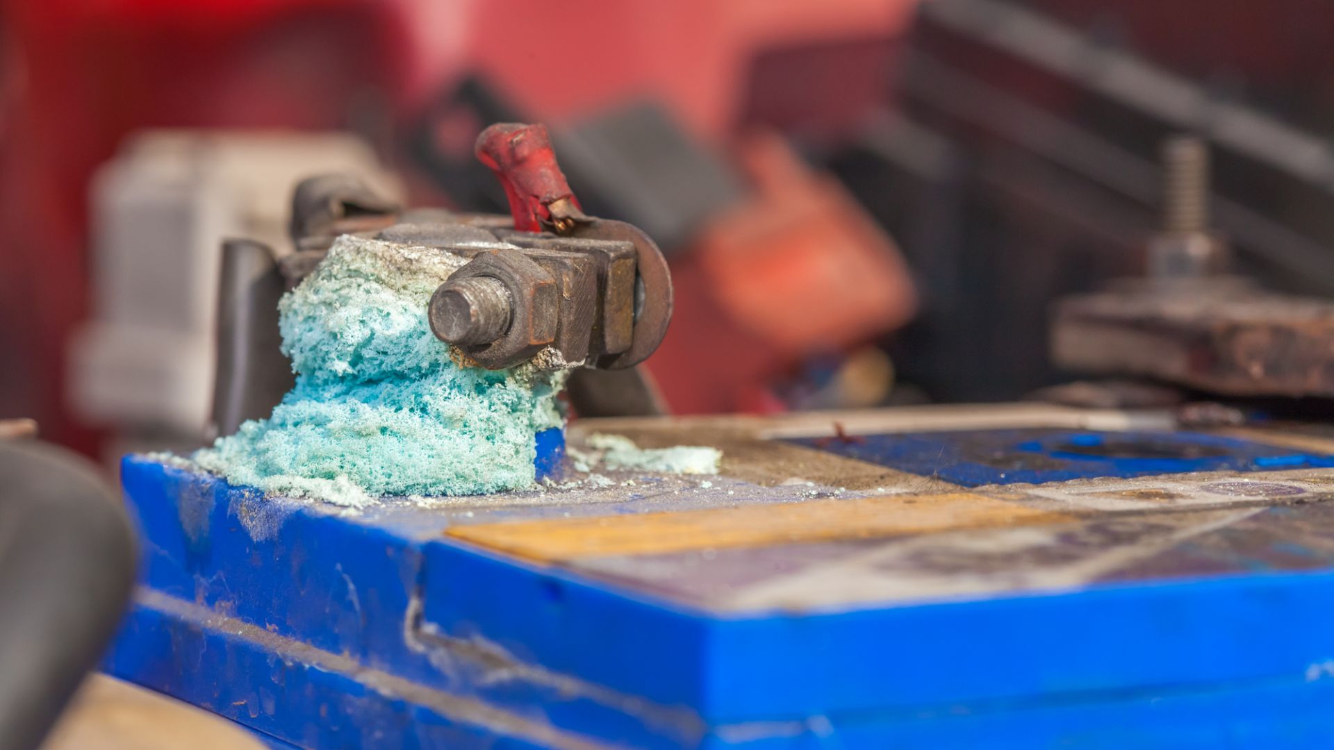 A corroded battery. 