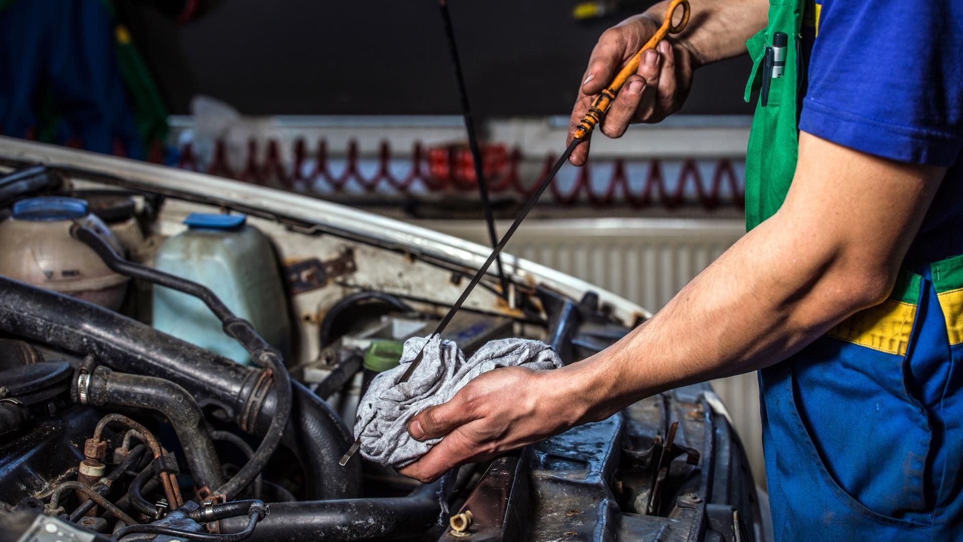 Checking your oil level. 