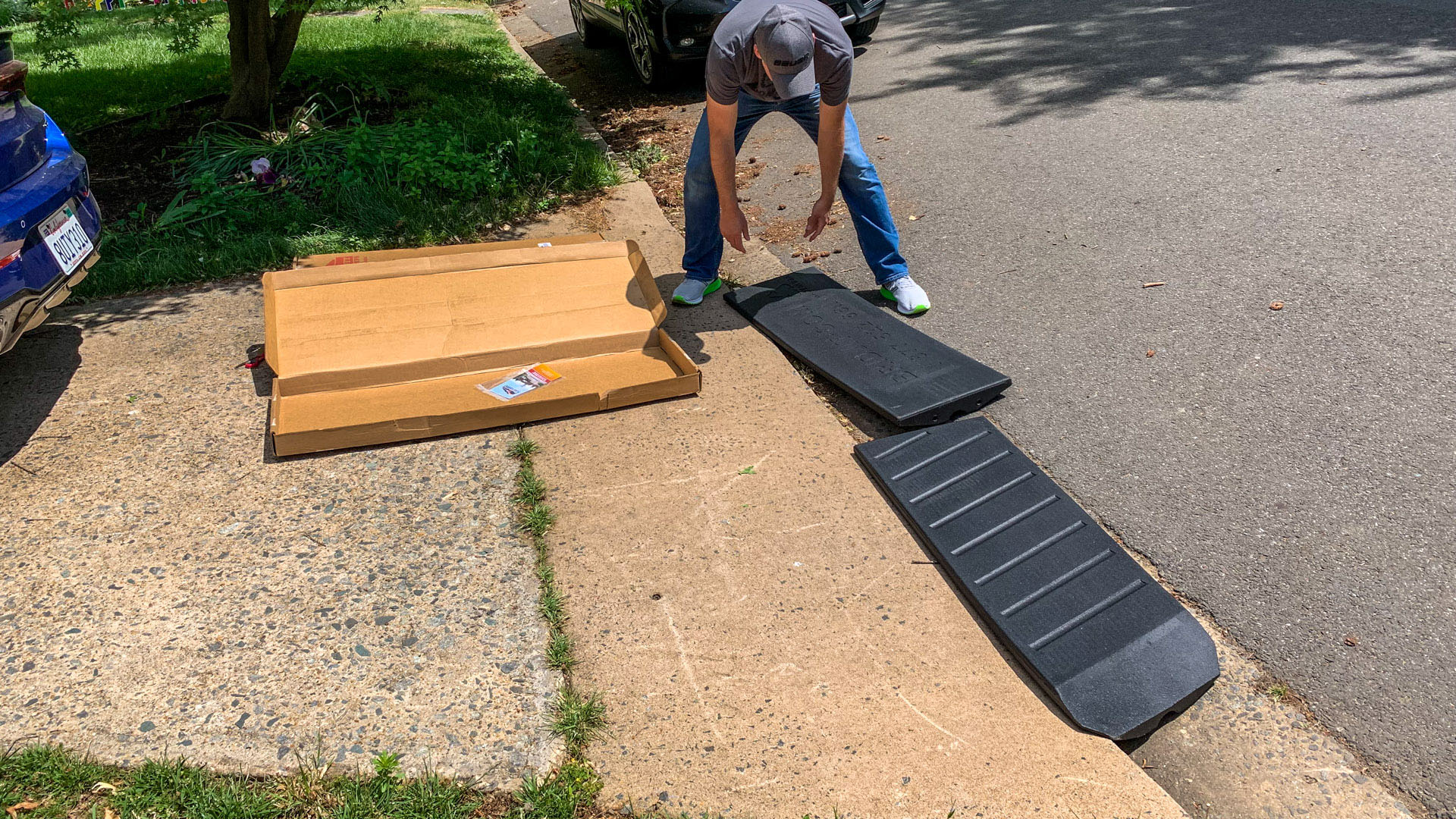 Setting the ramps into place.