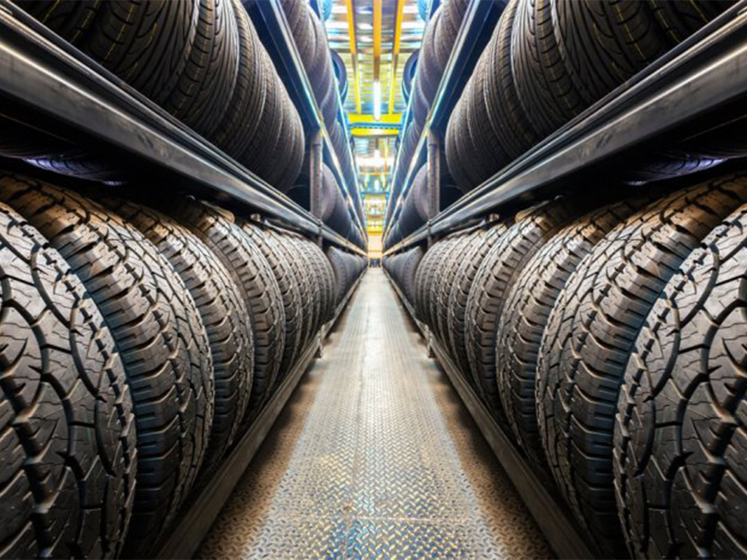  tires on racks