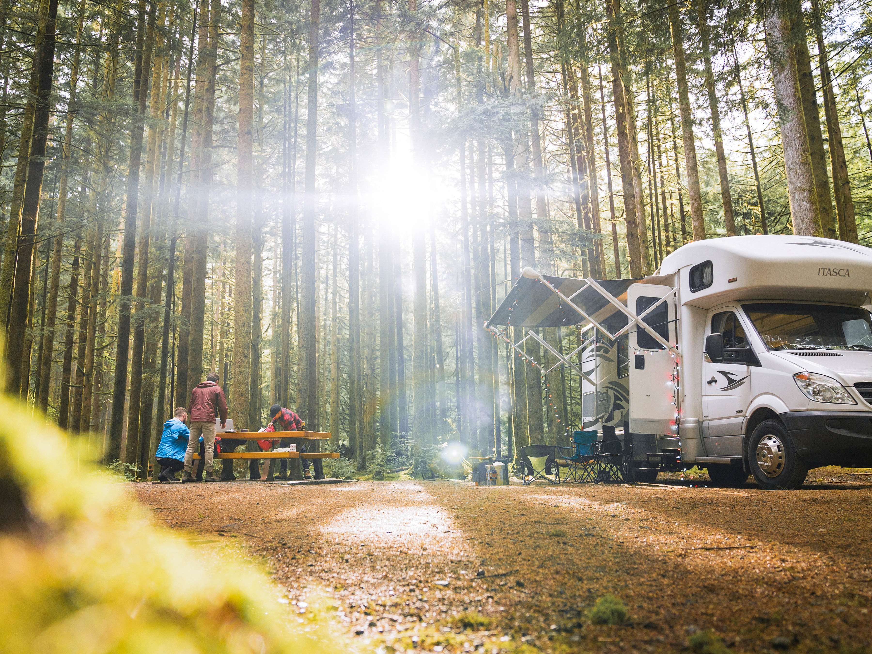 family in campsite