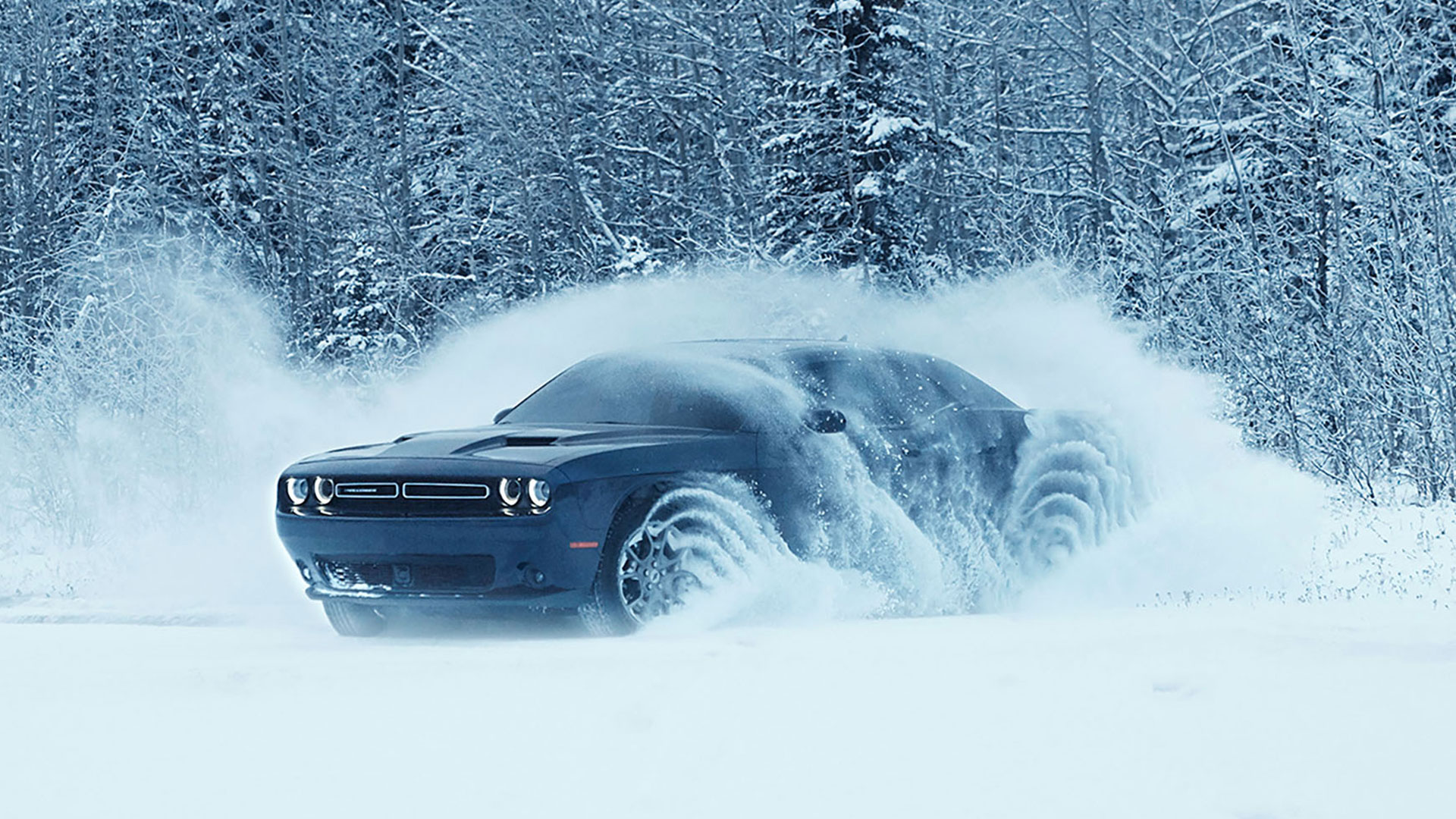 dodge challenger gt awd snow hooning the drive