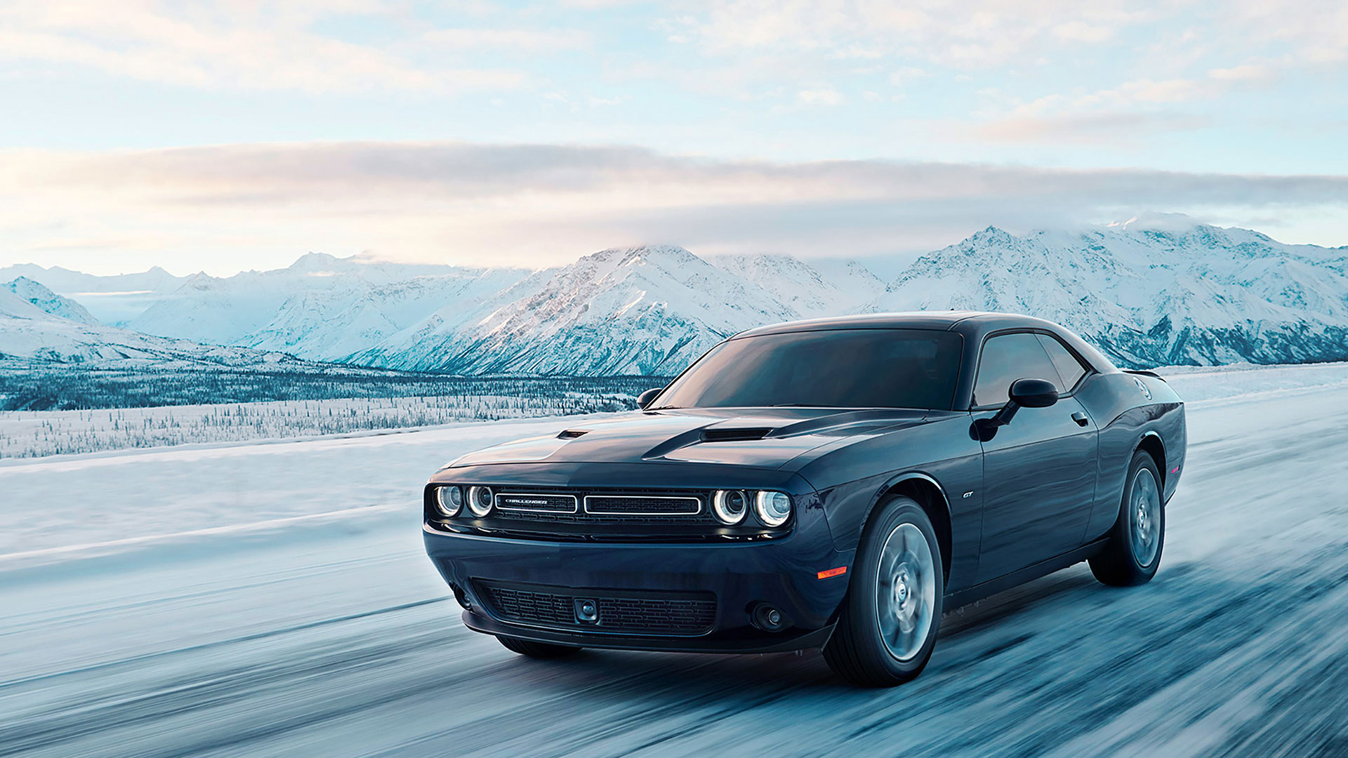 dodge challenger gt awd snow hooning the drive