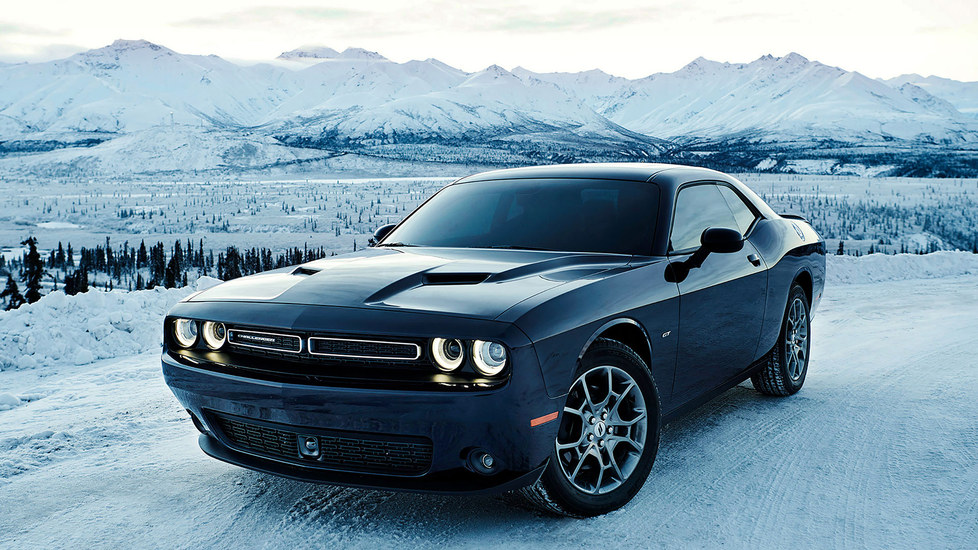 dodge challenger gt awd snow hooning the drive