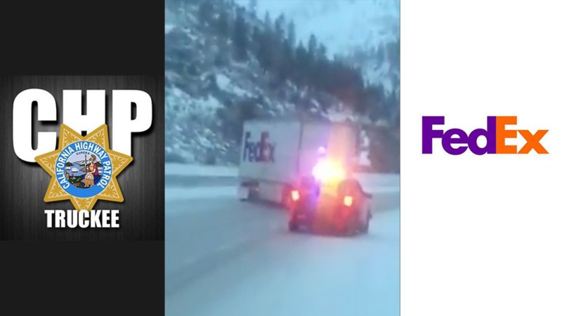 FedEx Driver Navigates Icy California Highway With Style