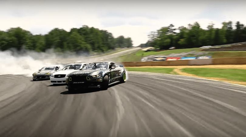 Watch Vaughn Gittin Jr. and Friends Tandem Drift With A Camera Car