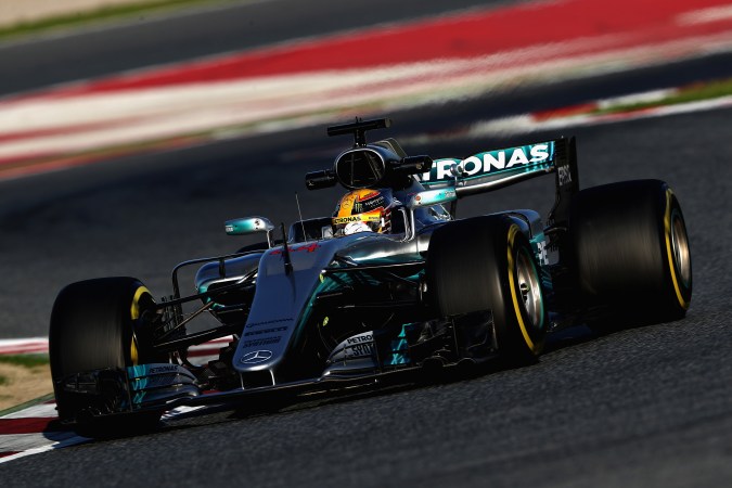 Lewis Hamilton Paces the First Day of F1 Testing