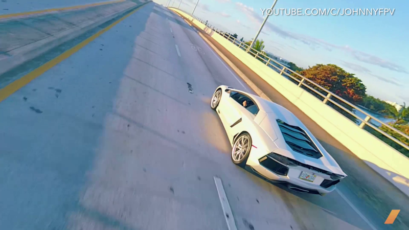 Watch This Lamborghini Aventador Lead A Racing Drone On A Crazy Chase