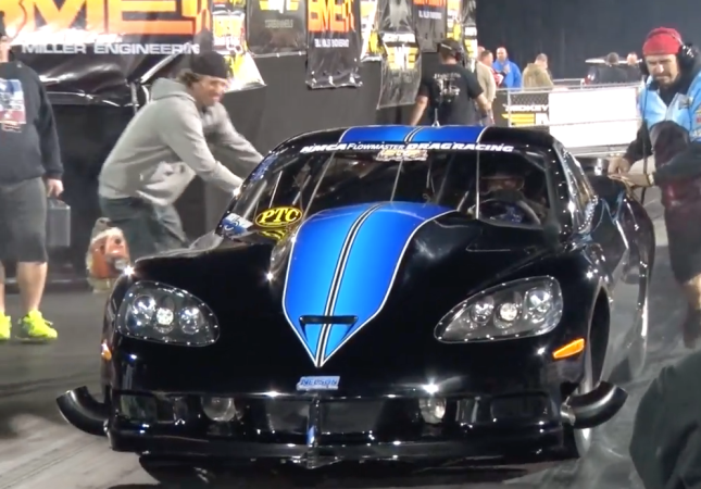 Watch a Corvette With a Half-Mopar Engine Set a Drag Racing Record