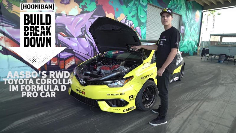 Watch Fredric Aasbo Shred Tires With His Toyota Corolla IM at Hoonigan Garage