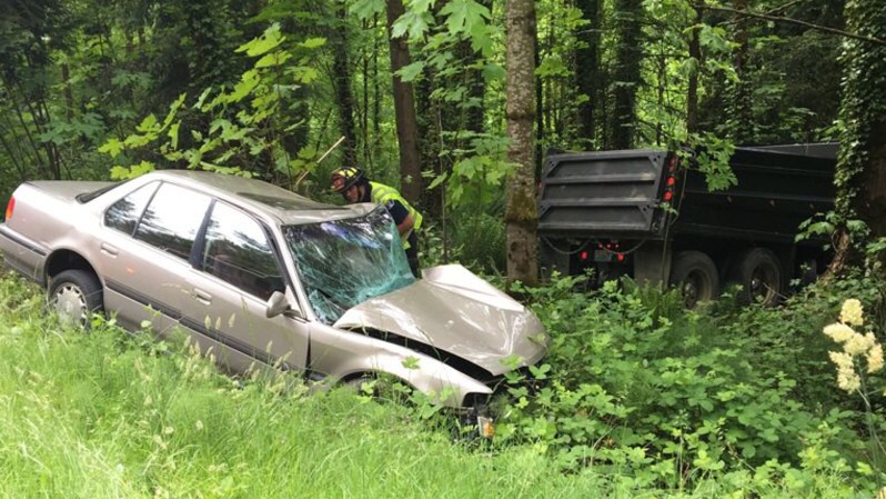 Watch This Honda Accord Driver Miraculously Survive Being T-Boned By a Dump Truck