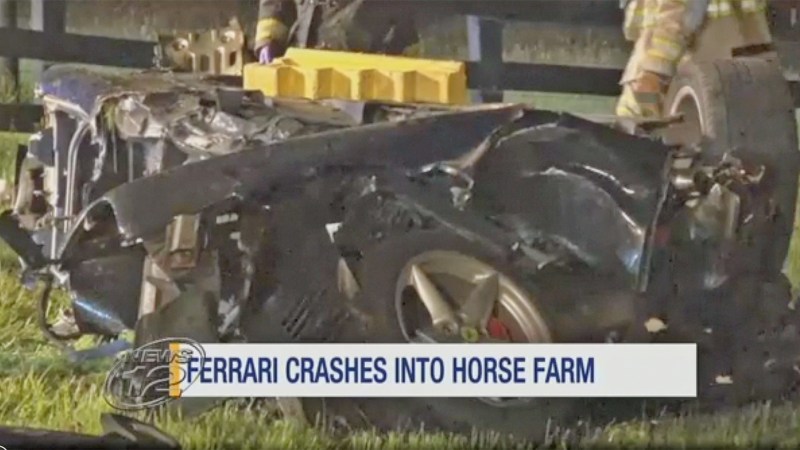 Allegedly Drunk Teenager Crashes Ferrari into Horse Farm