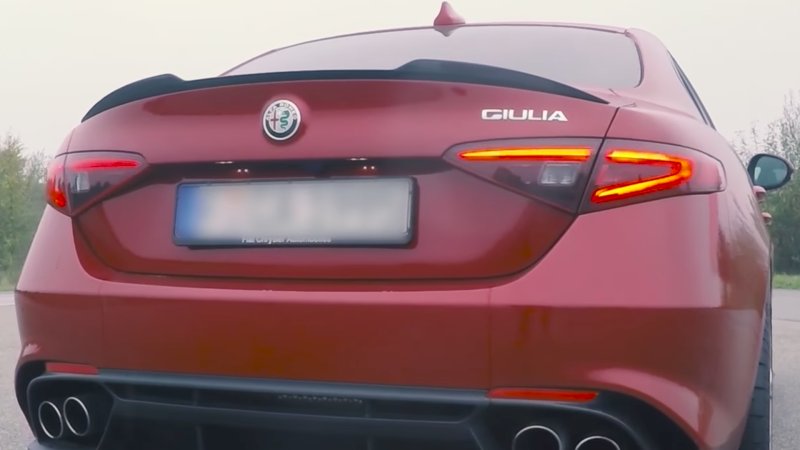 Watch This 505-HP Alfa Romeo Giulia Quadrifoglio Hit 176 MPH on the Autobahn