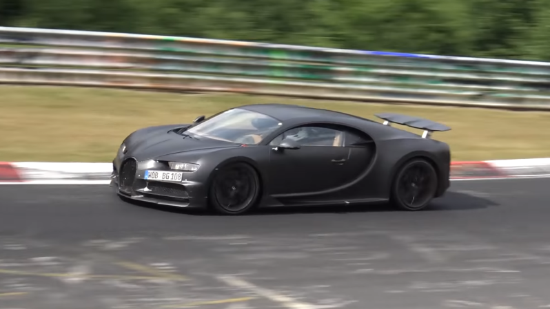 Watch A 1,479-HP Bugatti Chiron Test Car Rumble Around The Nurburgring