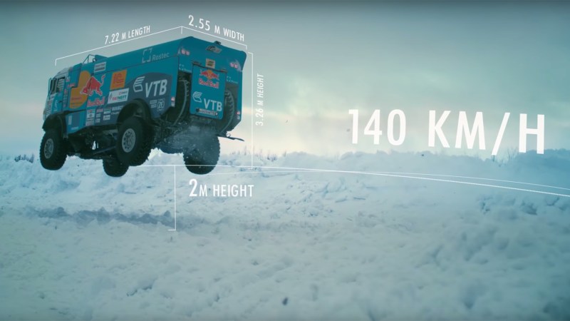 Watch This 1,000-HP Russian Rally Truck Soar in Slow-Motion