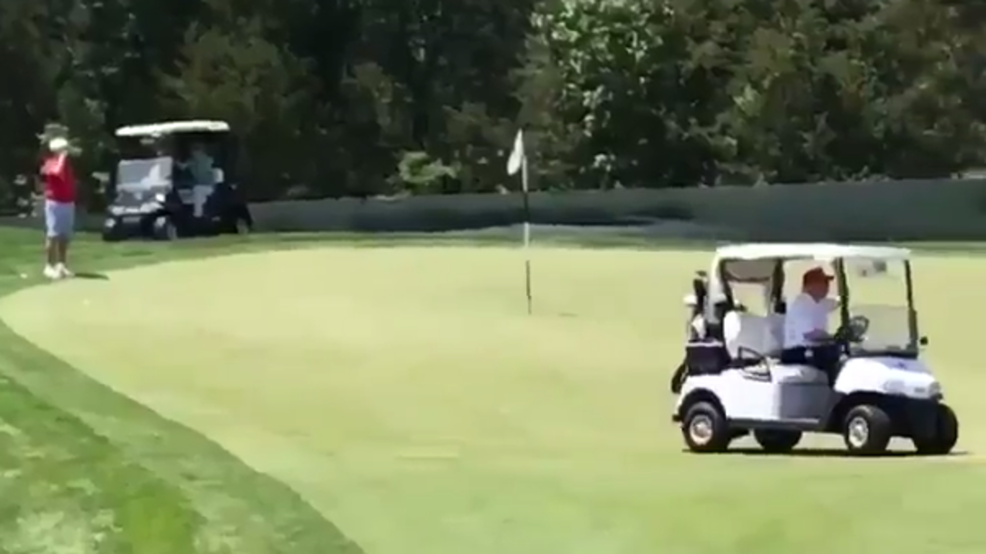 Video Shows President Donald Trump Driving Golf Cart on Green