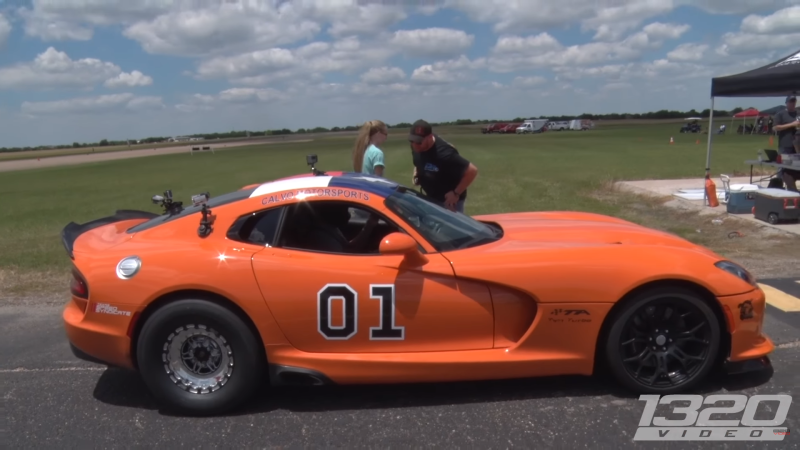 Watch This 2,300 Horsepower General Lee Dodge Viper Dominate the Half-Mile