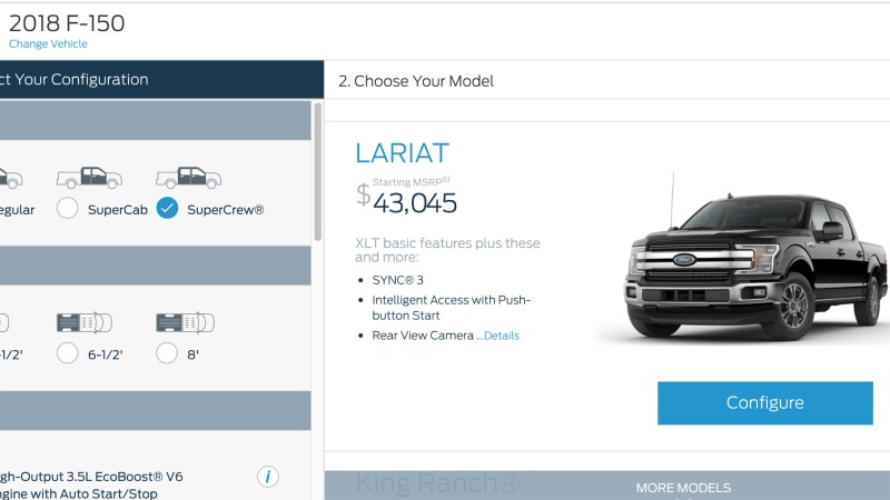 The 2018 Ford F-150 Configurator Is Live