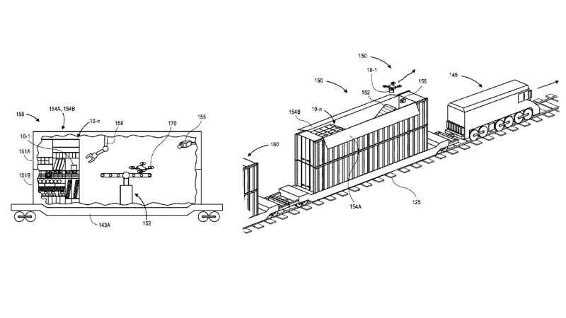 Amazon Patents Train-Mounted Mobile Hubs For Its Drone Delivery Fleet