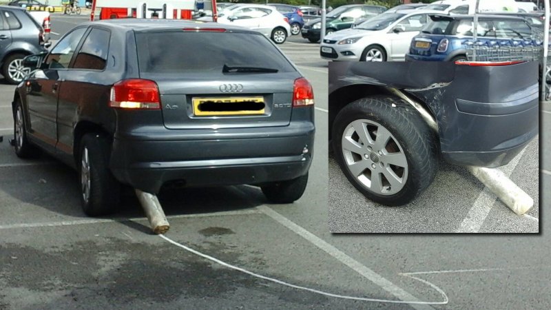 Audi A3 Abandoned in Parking Lot After Handbrake Turn Gone Bad