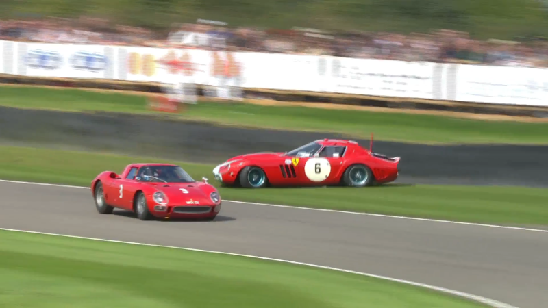 Watch a Priceless Ferrari 250 GTO/64 Crash at Goodwood Revival