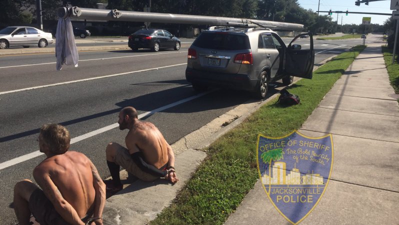 Florida Men Caught Hauling Stolen Power Pole With a Kia After Hurricane Irma