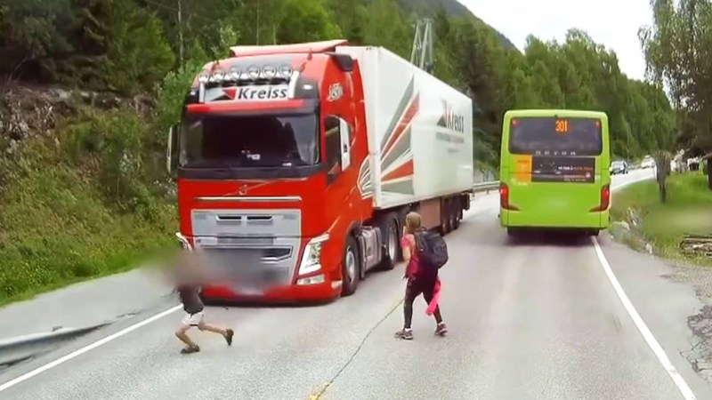 Watch This Semi-Truck Driver Stop Short and Save a Child’s Life