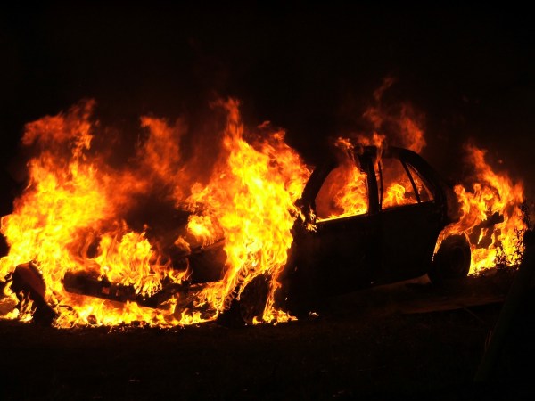 Lady Torches Own Car with Flamethrower