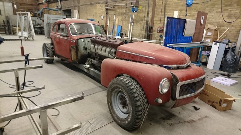 This Bizarre Volvo PV544 Has a 38.8-Liter Diesel V12