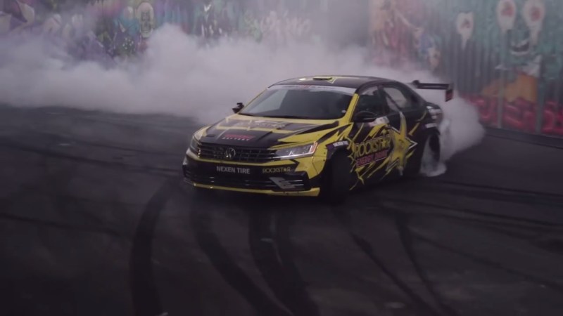 Tanner Foust Drifts his V8 Powered Passat Drift Car at Hoonigan