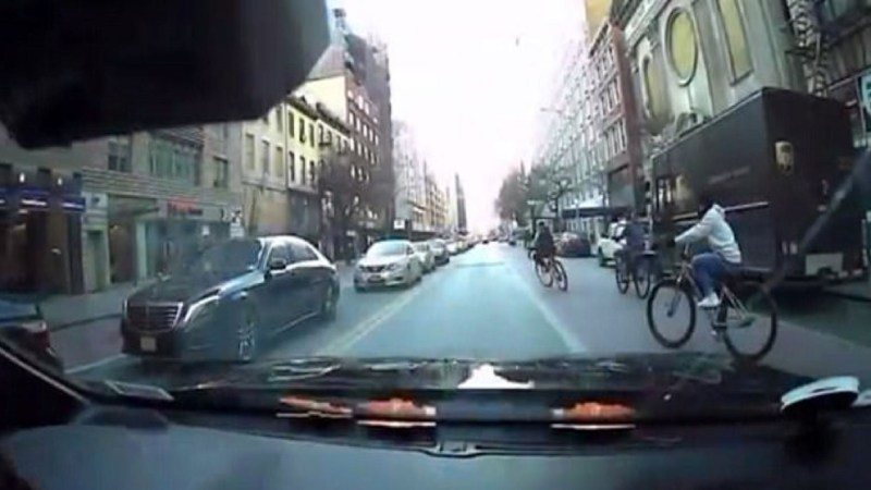 Bicycle Mob Smashes Cars in New York City