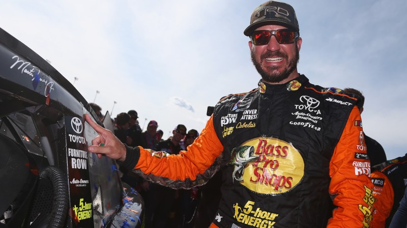 NASCAR Driver Martin Truex Jr. Reunited with Lucky Cap Before STP 500