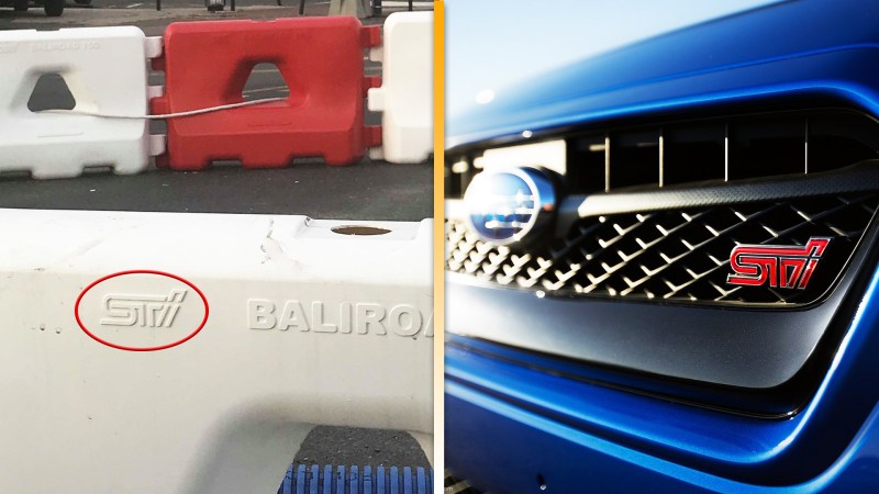 Did This Traffic Barrier Company in France Steal the Subaru WRX STI Logo?