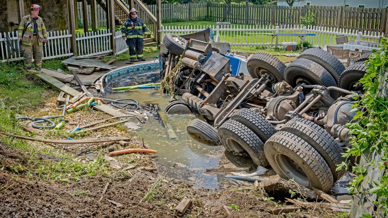 Summer Ends Early After Sewage Truck Crashes Into Backyard Pool in Pennsylvania