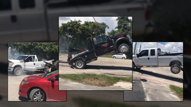Watch Florida Man Damage His Ford F-250 Trying to Escape the Repo Man