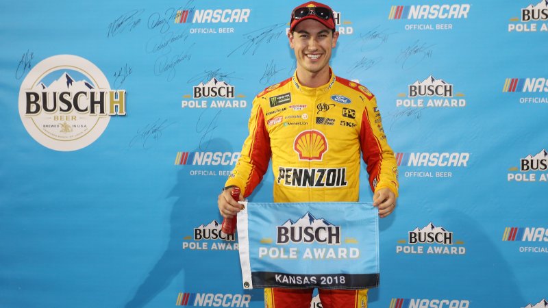 Joey Logano Starts First in NASCAR Race at Kansas Speedway