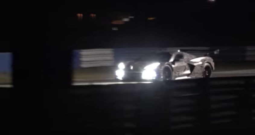 Mid-Engined Chevrolet Corvette C8.R Spied Night Testing at Sebring