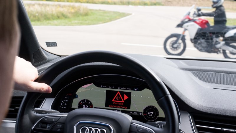 Audi, Ford, and Ducati Demonstrate Car-to-Bike Communication Tech at CES 2019