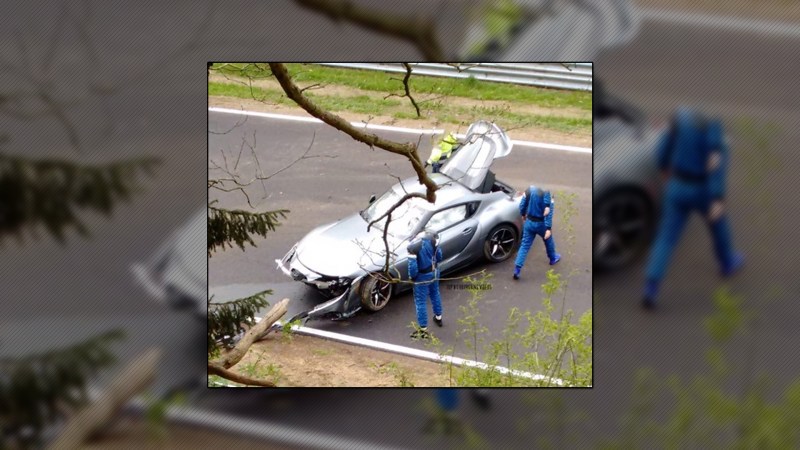 2020 Toyota Supra Crashes Into Guardrail While Testing at Nurburgring